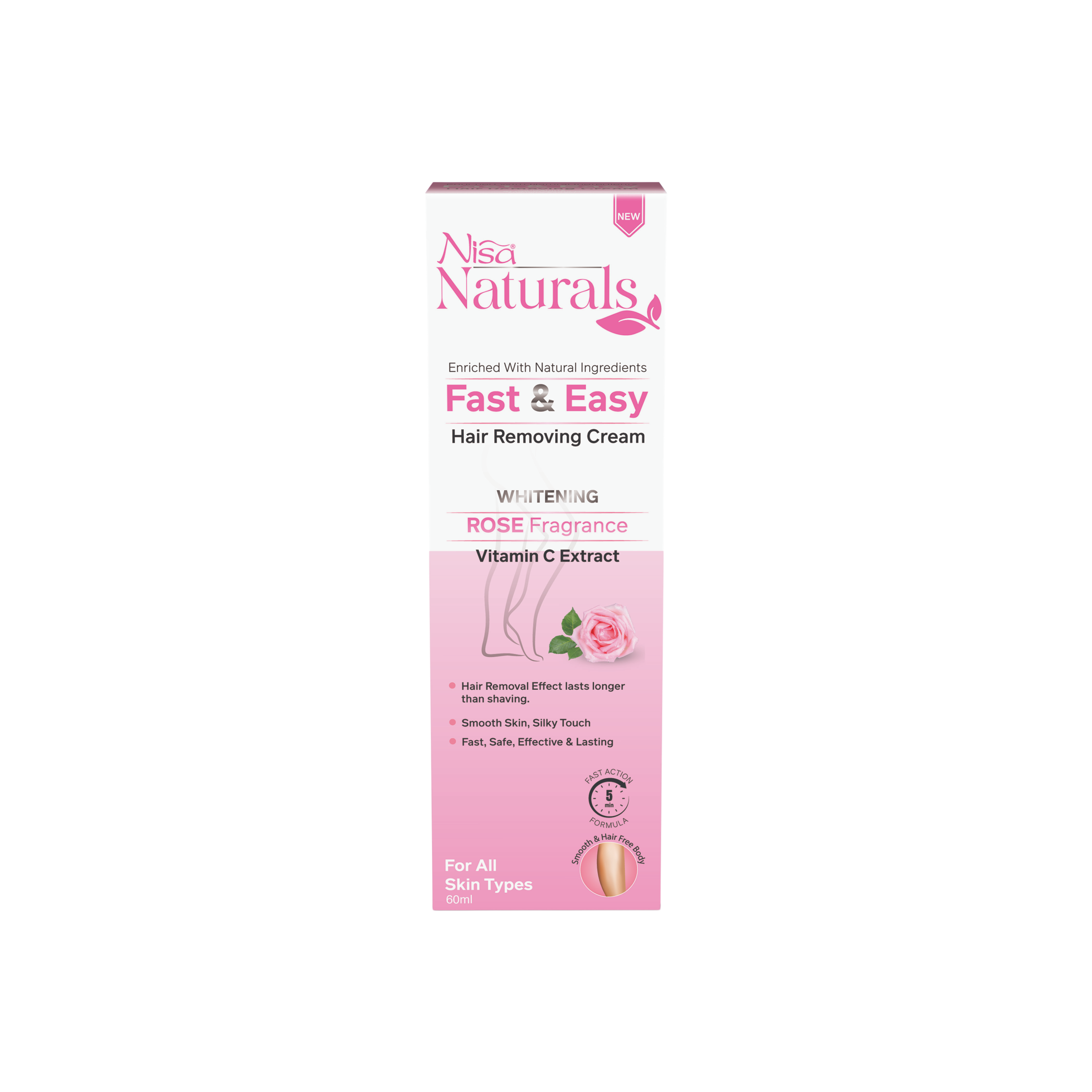 Nisa Naturals - Hair Removal Cream - Rose 60 ML