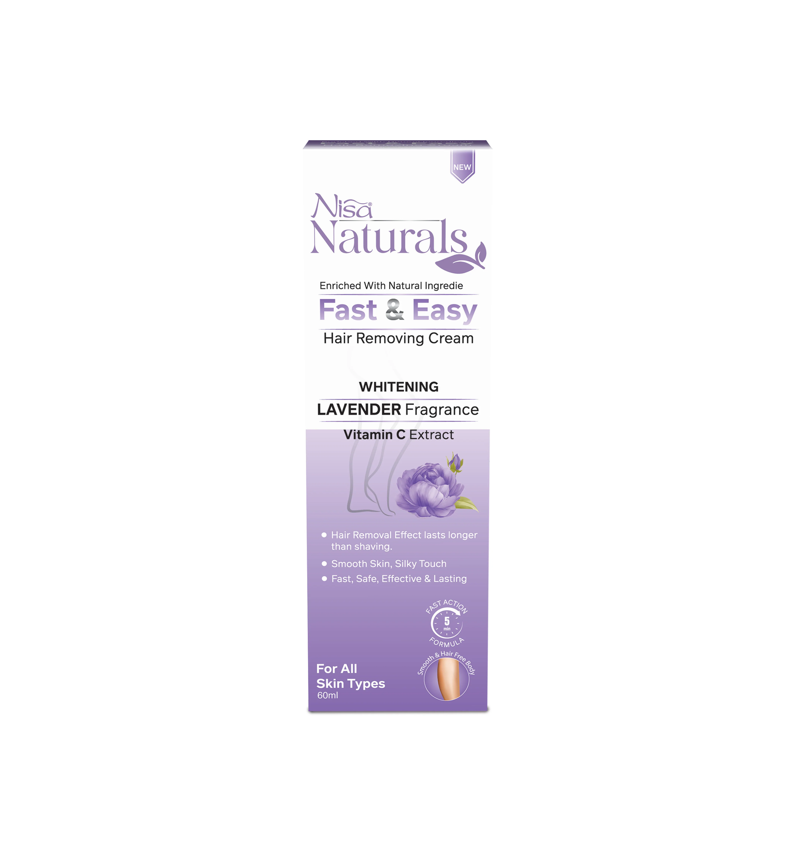 Nisa Naturals - Hair Removal Cream - Lavender 60ML